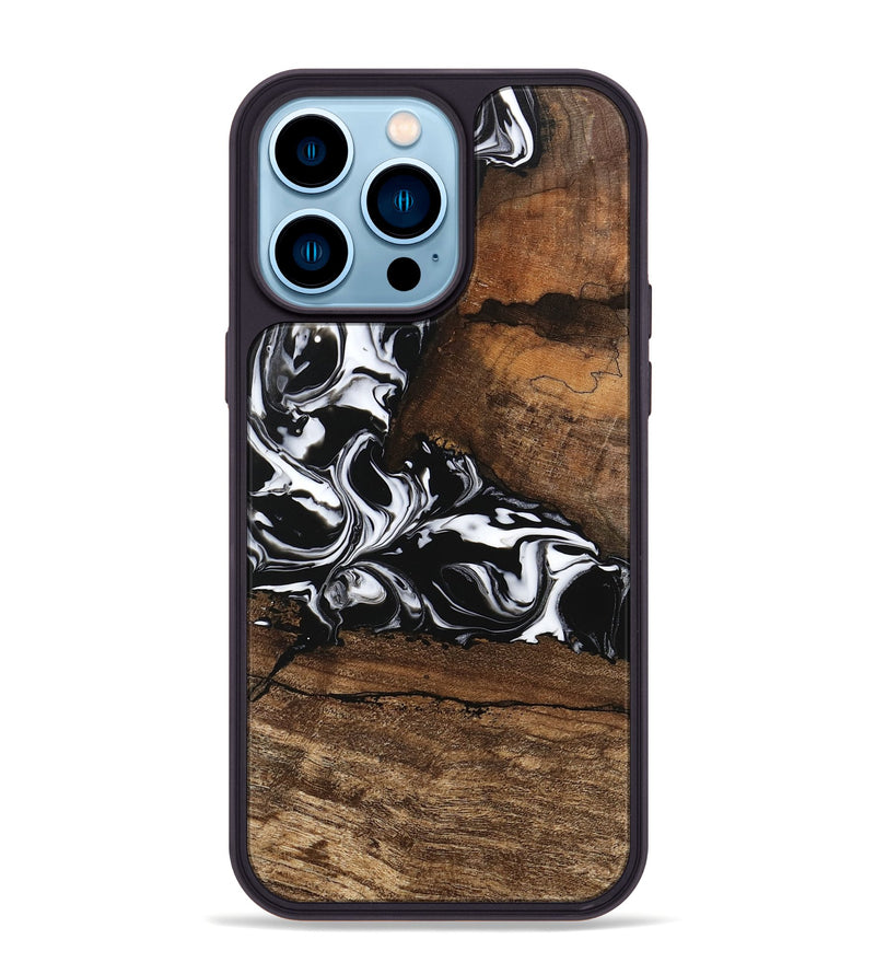 iPhone 14 Pro Max Wood Phone Case - Messiah (Black & White, 746137)