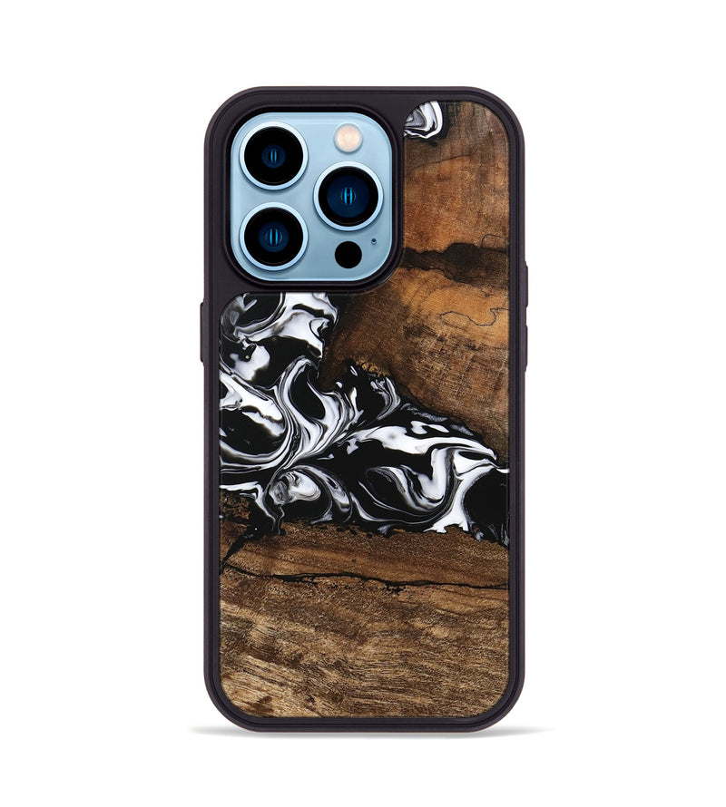 iPhone 14 Pro Wood Phone Case - Messiah (Black & White, 746137)