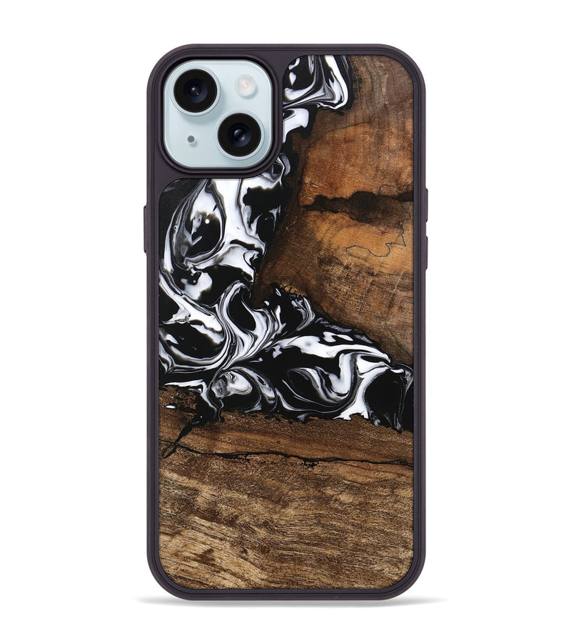 iPhone 15 Plus Wood Phone Case - Messiah (Black & White, 746137)