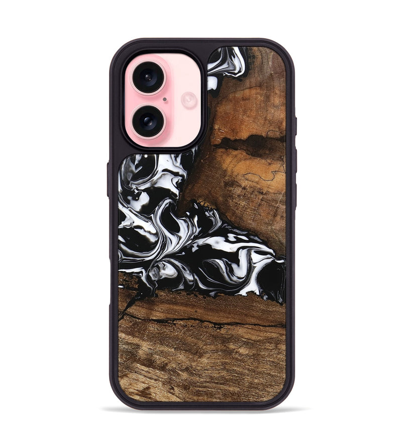 iPhone 16 Wood Phone Case - Messiah (Black & White, 746137)