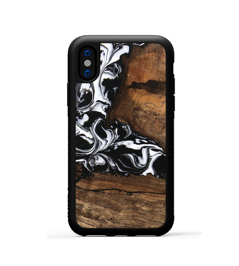 iPhone Xs Wood Phone Case - Messiah (Black & White, 746137)