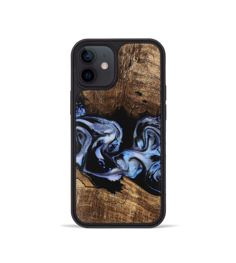 iPhone 12 mini Wood Phone Case - Moesha (Blue, 746144)