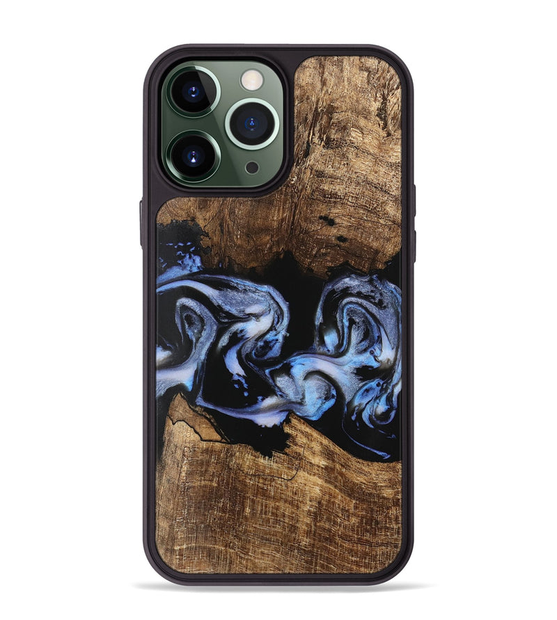 iPhone 13 Pro Max Wood Phone Case - Moesha (Blue, 746144)