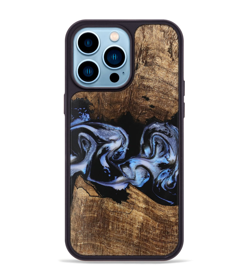 iPhone 14 Pro Max Wood Phone Case - Moesha (Blue, 746144)