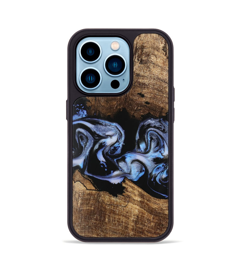 iPhone 14 Pro Wood Phone Case - Moesha (Blue, 746144)