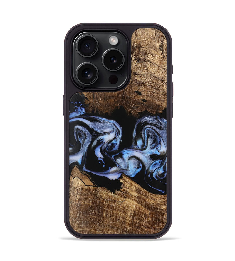 iPhone 15 Pro Wood Phone Case - Moesha (Blue, 746144)