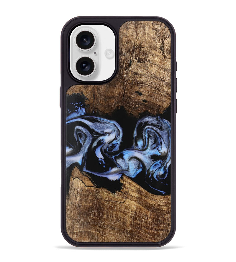 iPhone 16 Plus Wood Phone Case - Moesha (Blue, 746144)