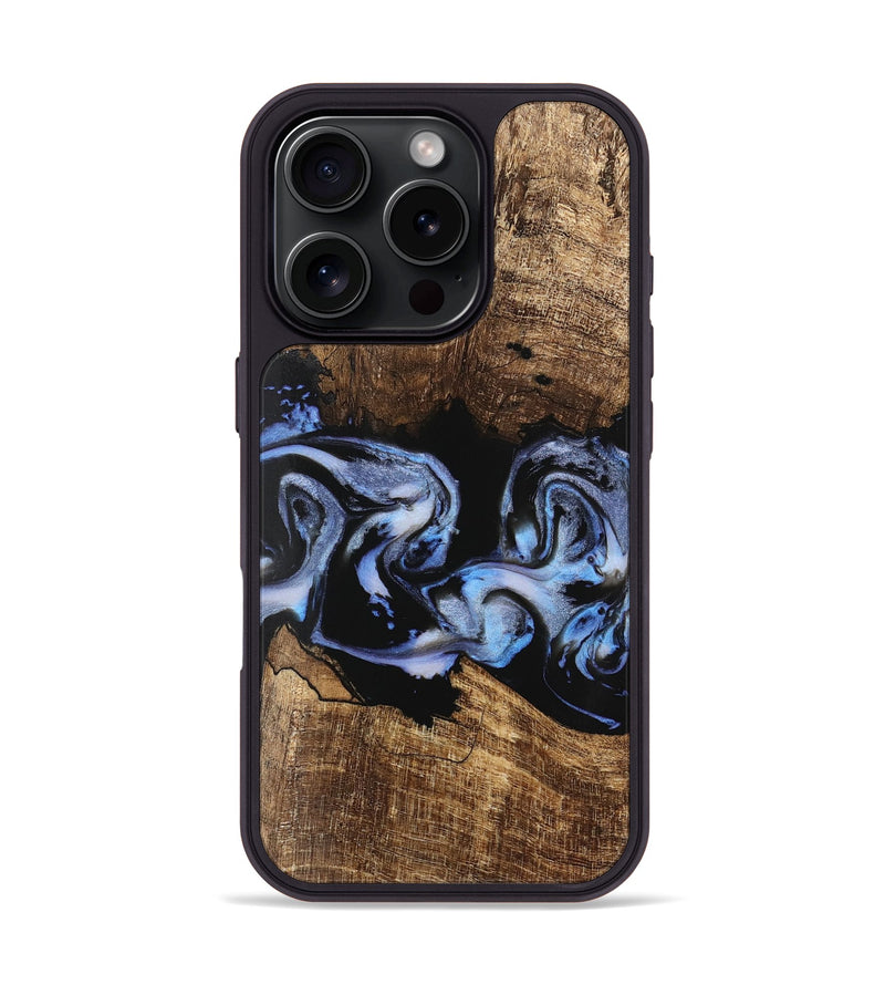 iPhone 16 Pro Wood Phone Case - Moesha (Blue, 746144)