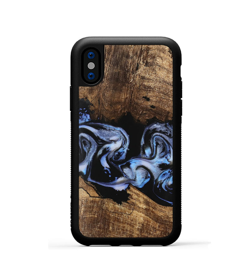 iPhone Xs Wood Phone Case - Moesha (Blue, 746144)