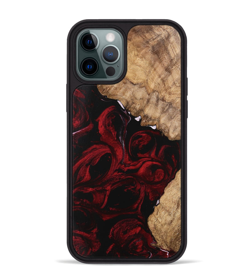 iPhone 12 Pro Max Wood Phone Case - Caspian (Red, 746145)