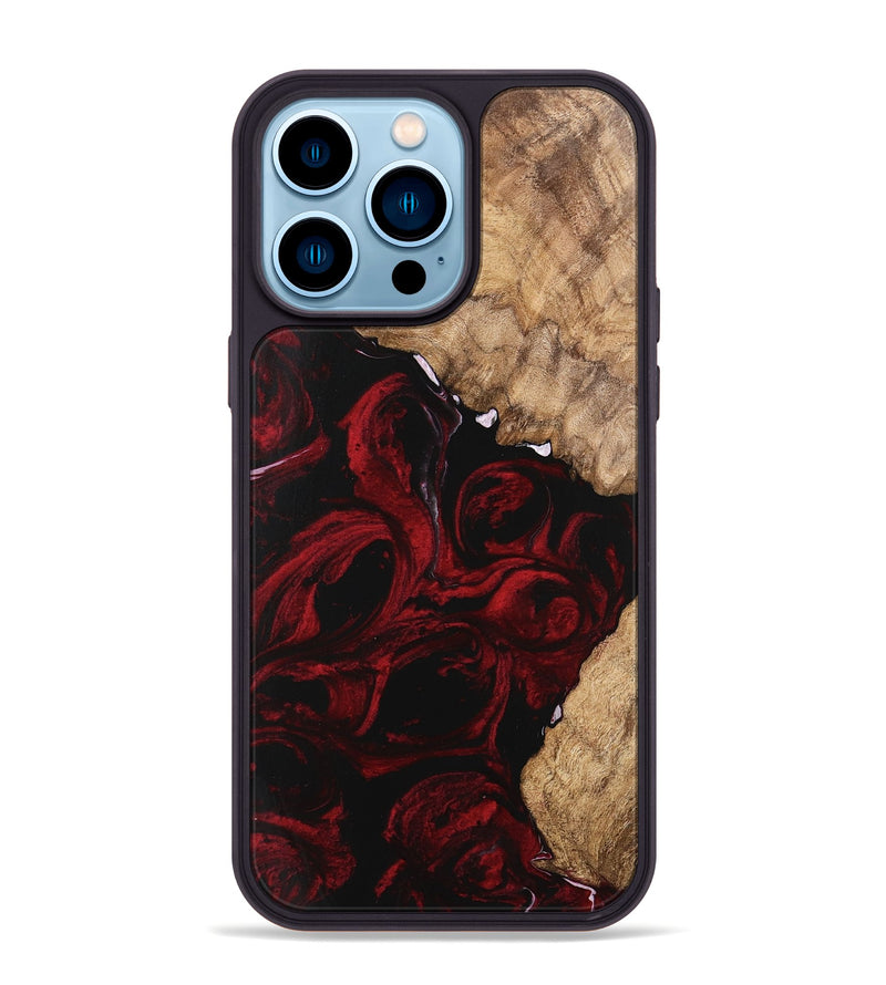 iPhone 14 Pro Max Wood Phone Case - Caspian (Red, 746145)