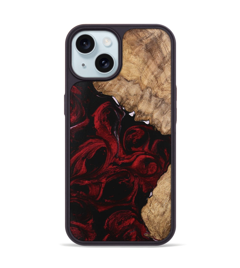 iPhone 15 Wood Phone Case - Caspian (Red, 746145)