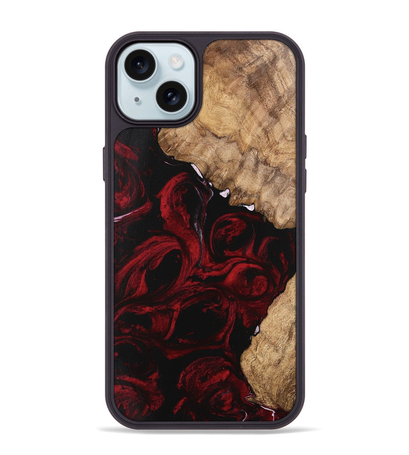 iPhone 15 Plus Wood Phone Case - Caspian (Red, 746145)