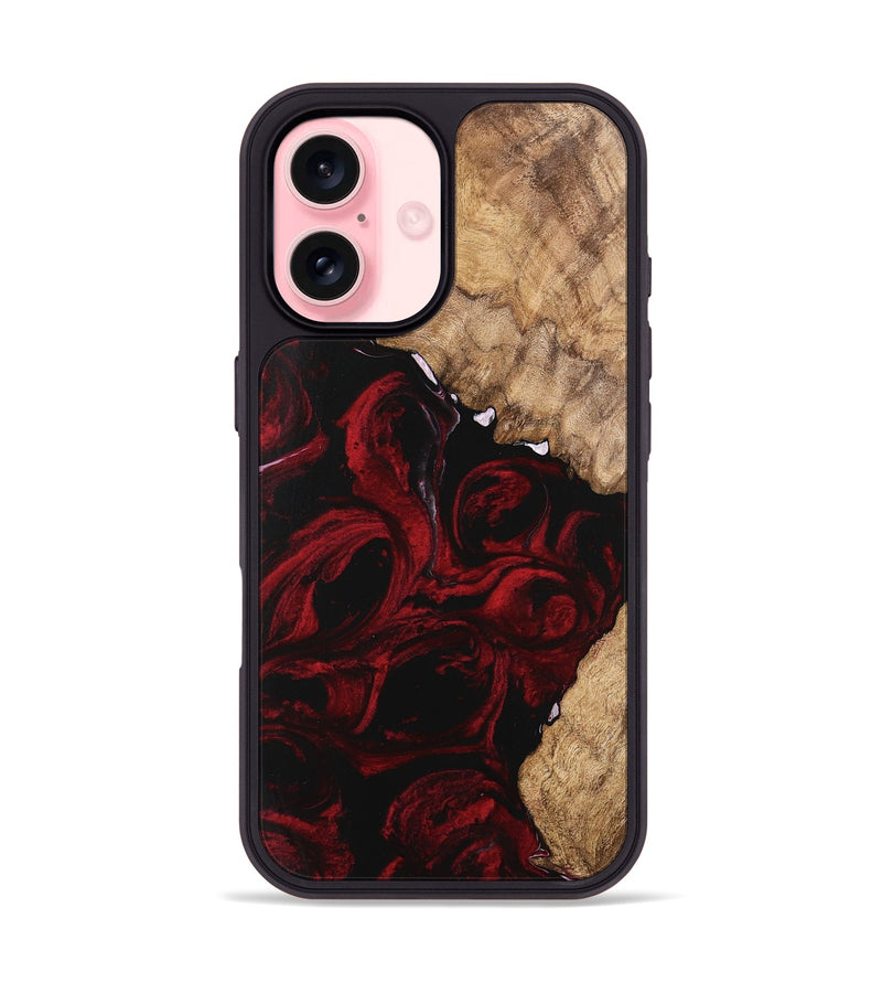 iPhone 16 Wood Phone Case - Caspian (Red, 746145)