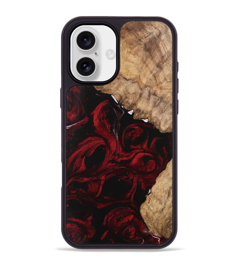 iPhone 16 Plus Wood Phone Case - Caspian (Red, 746145)