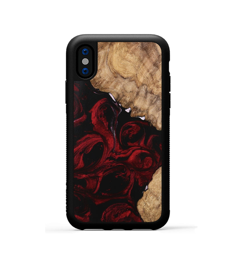 iPhone Xs Wood Phone Case - Caspian (Red, 746145)