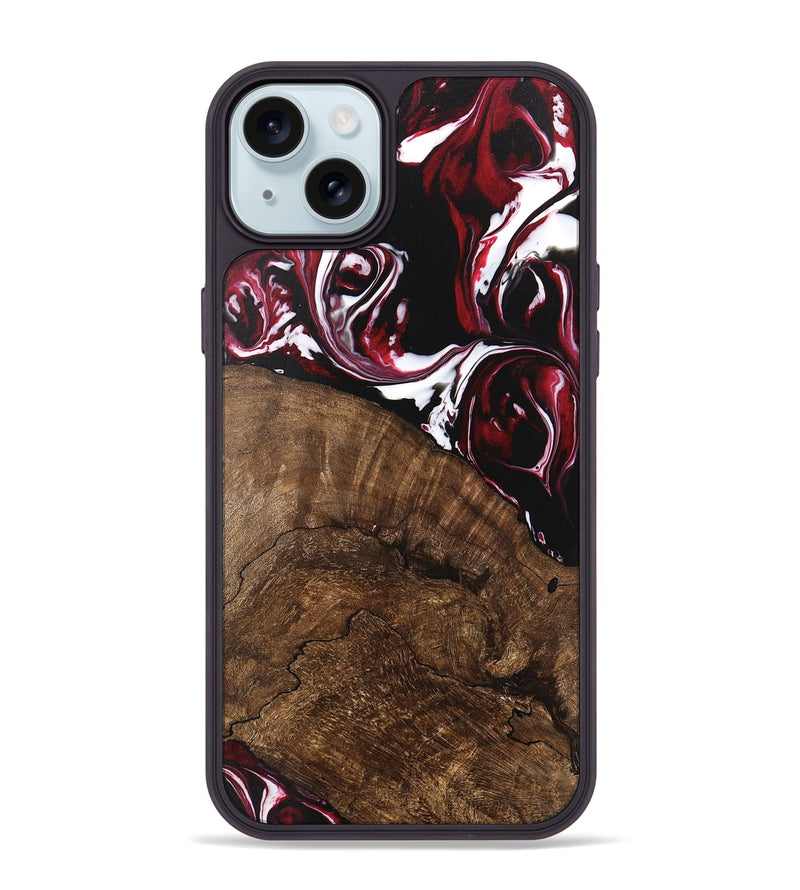 iPhone 15 Plus Wood Phone Case - Charles (Red, 746146)