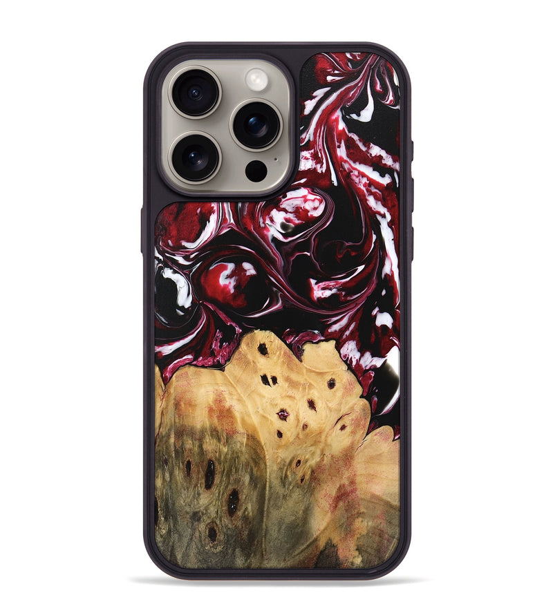 iPhone 15 Pro Max Wood Phone Case - Tarah (Red, 746147)