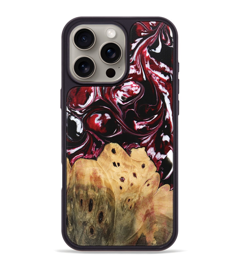 iPhone 16 Pro Max Wood Phone Case - Tarah (Red, 746147)