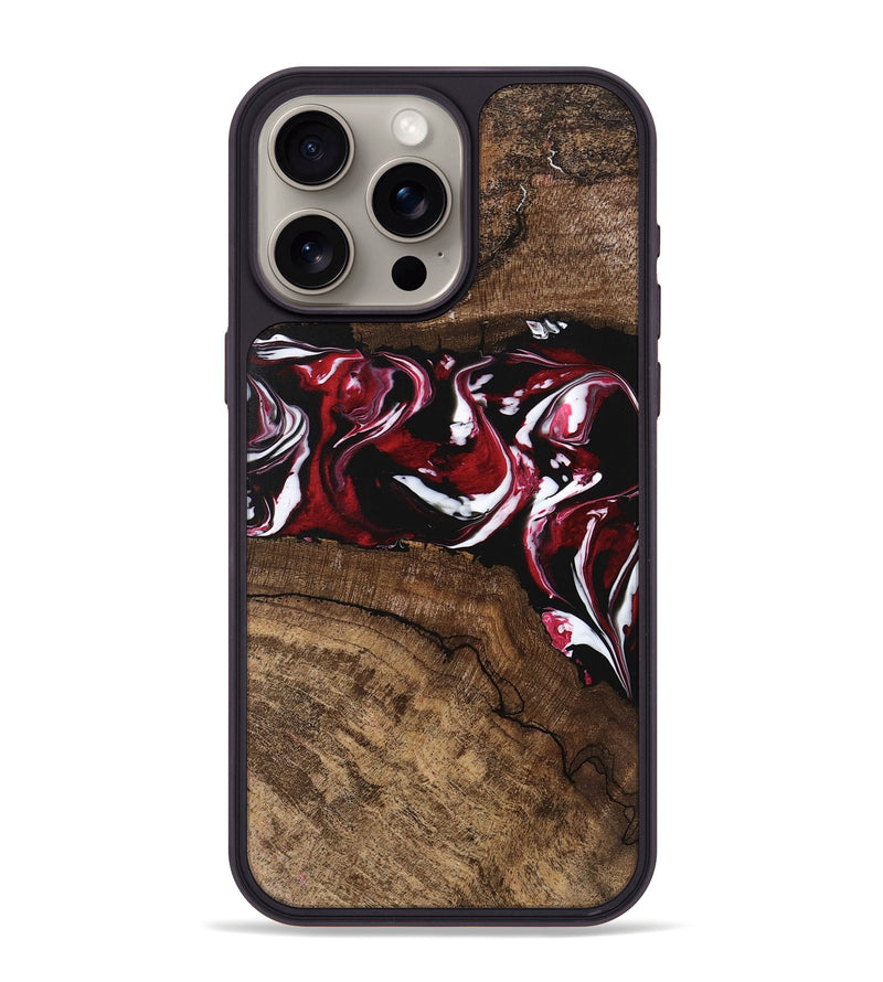 iPhone 15 Pro Max Wood Phone Case - Isiah (Red, 746148)