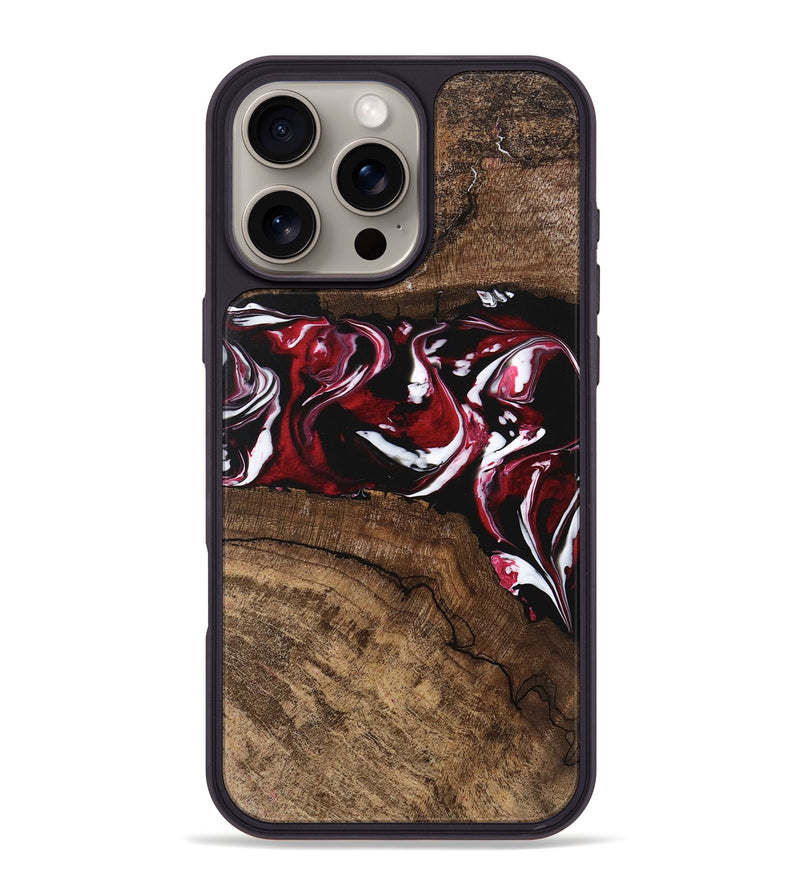 iPhone 16 Pro Max Wood Phone Case - Isiah (Red, 746148)