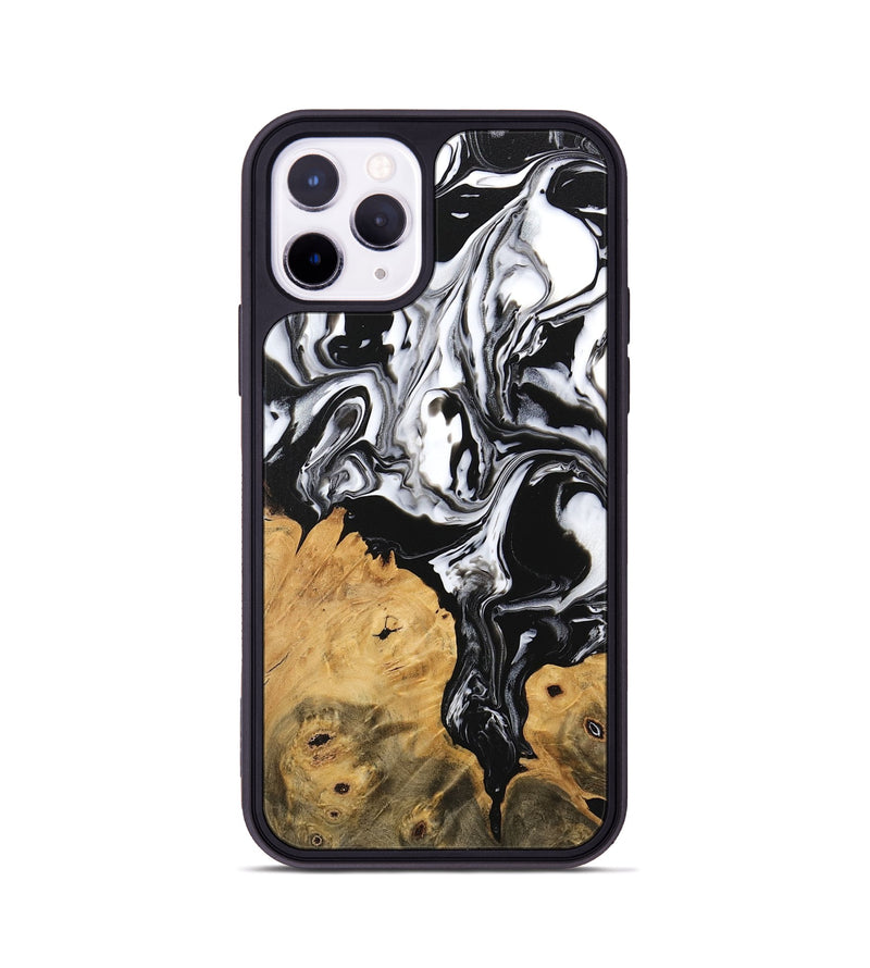 iPhone 11 Pro Wood Phone Case - Amora (Black & White, 746149)