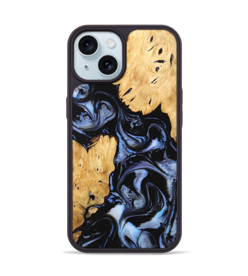 iPhone 15 Wood Phone Case - Kashton (Blue, 746151)