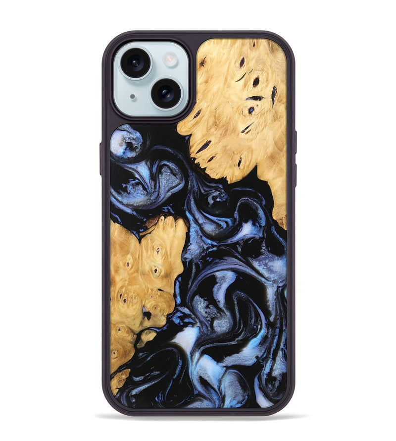 iPhone 15 Plus Wood Phone Case - Kashton (Blue, 746151)