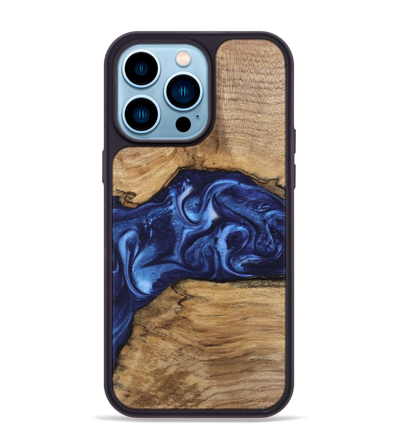 iPhone 14 Pro Max Wood Phone Case - Hobart (Blue, 746152)