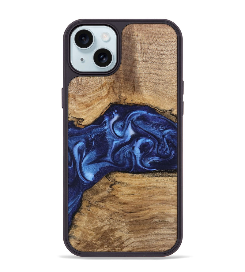 iPhone 15 Plus Wood Phone Case - Hobart (Blue, 746152)