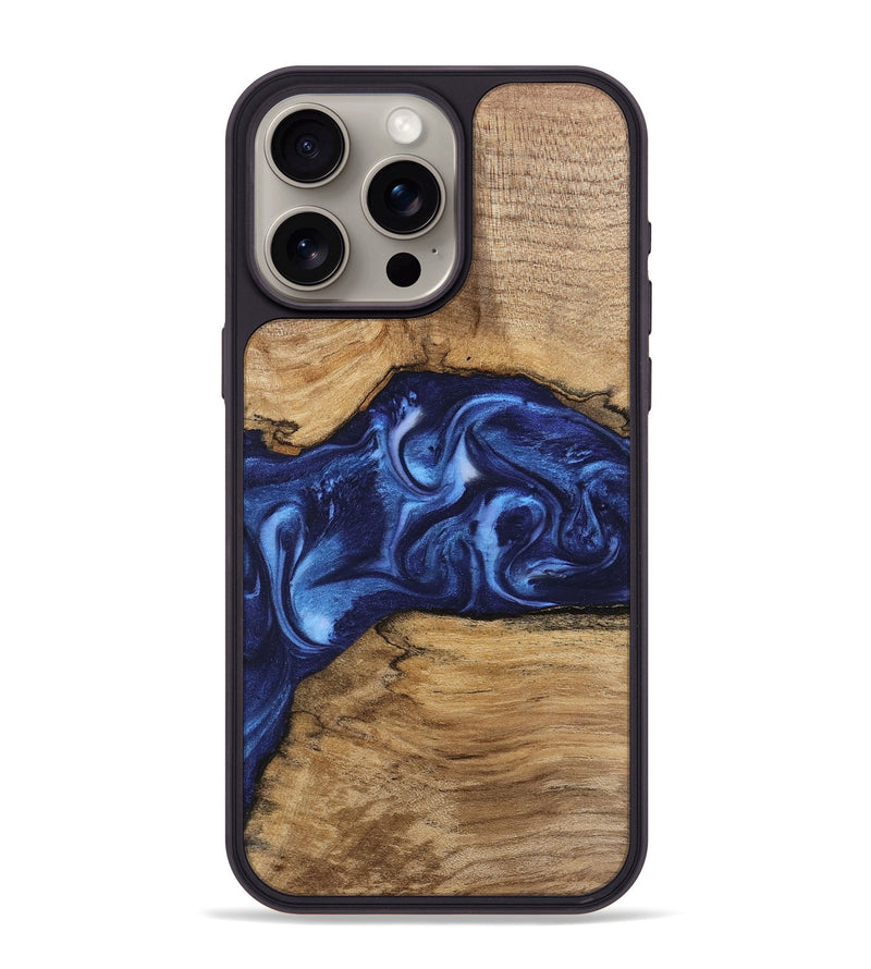 iPhone 15 Pro Max Wood Phone Case - Hobart (Blue, 746152)