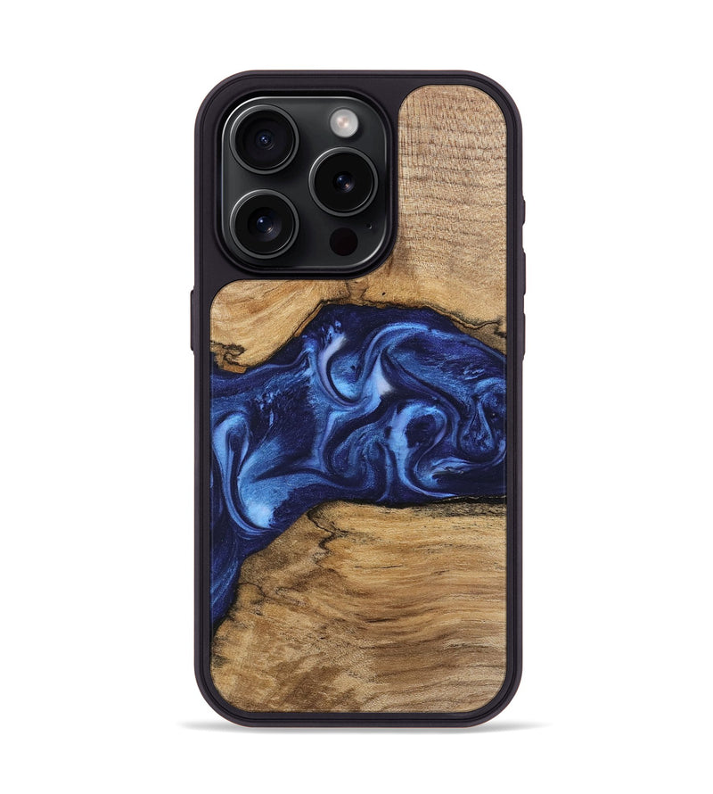 iPhone 15 Pro Wood Phone Case - Hobart (Blue, 746152)