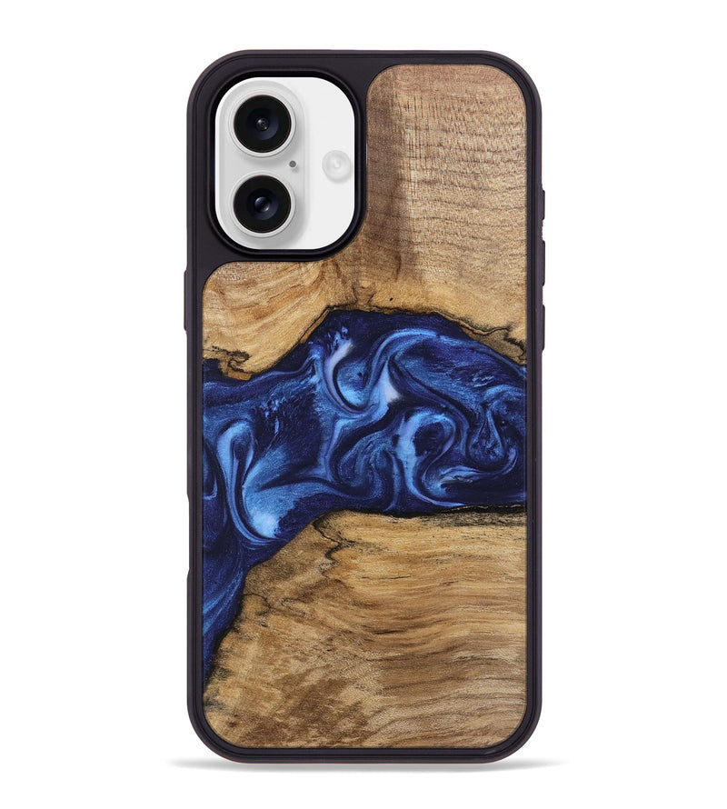 iPhone 16 Plus Wood Phone Case - Hobart (Blue, 746152)