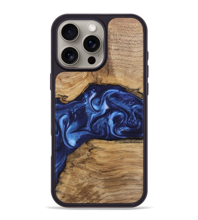 iPhone 16 Pro Max Wood Phone Case - Hobart (Blue, 746152)