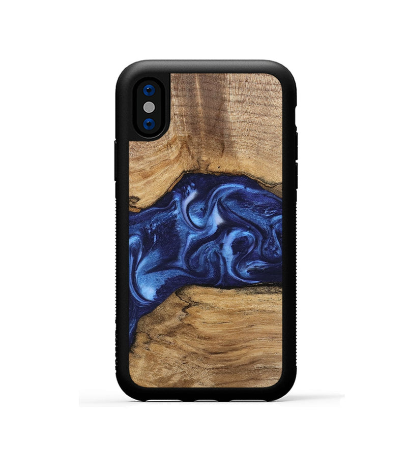 iPhone Xs Wood Phone Case - Hobart (Blue, 746152)