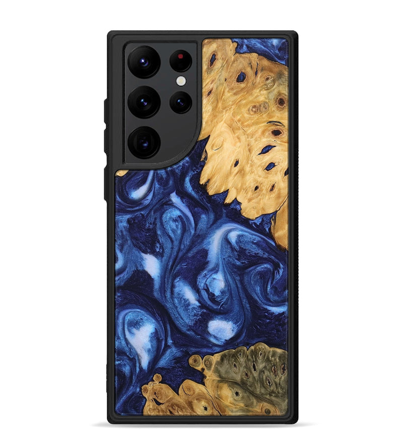 Galaxy S22 Ultra Wood Phone Case - Deshawn (Blue, 746155)