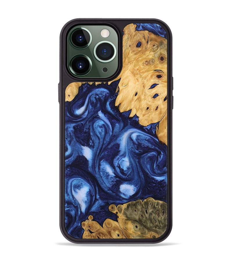 iPhone 13 Pro Max Wood Phone Case - Deshawn (Blue, 746155)