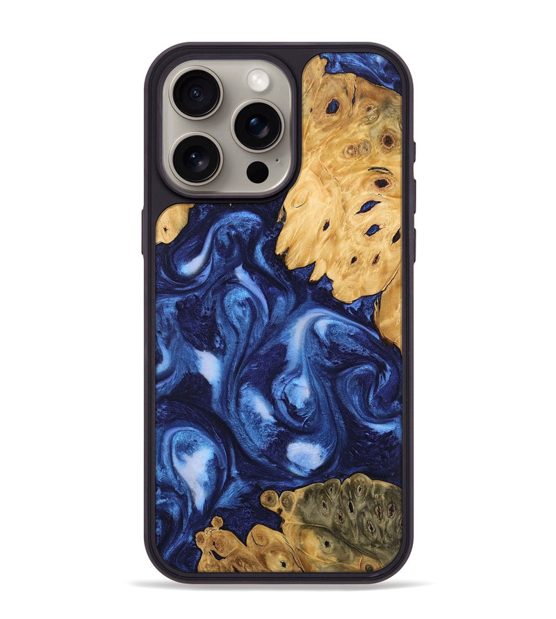 iPhone 15 Pro Max Wood Phone Case - Deshawn (Blue, 746155)