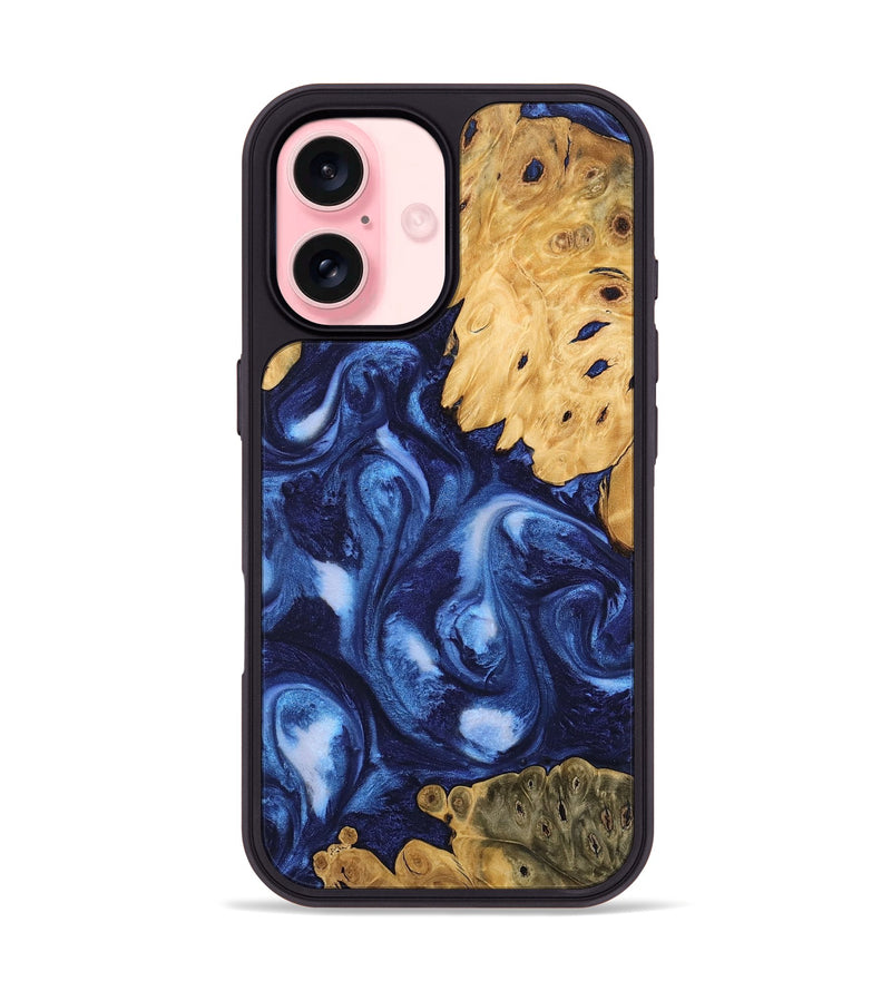 iPhone 16 Wood Phone Case - Deshawn (Blue, 746155)