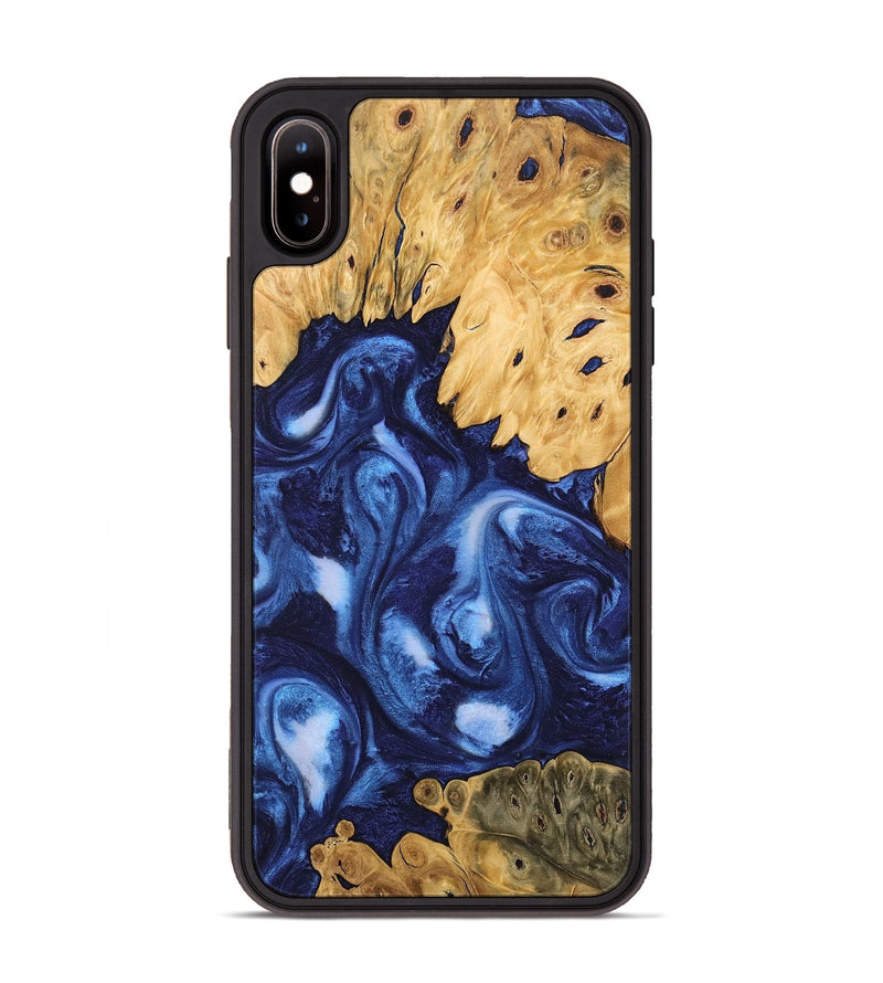 iPhone Xs Max Wood Phone Case - Deshawn (Blue, 746155)