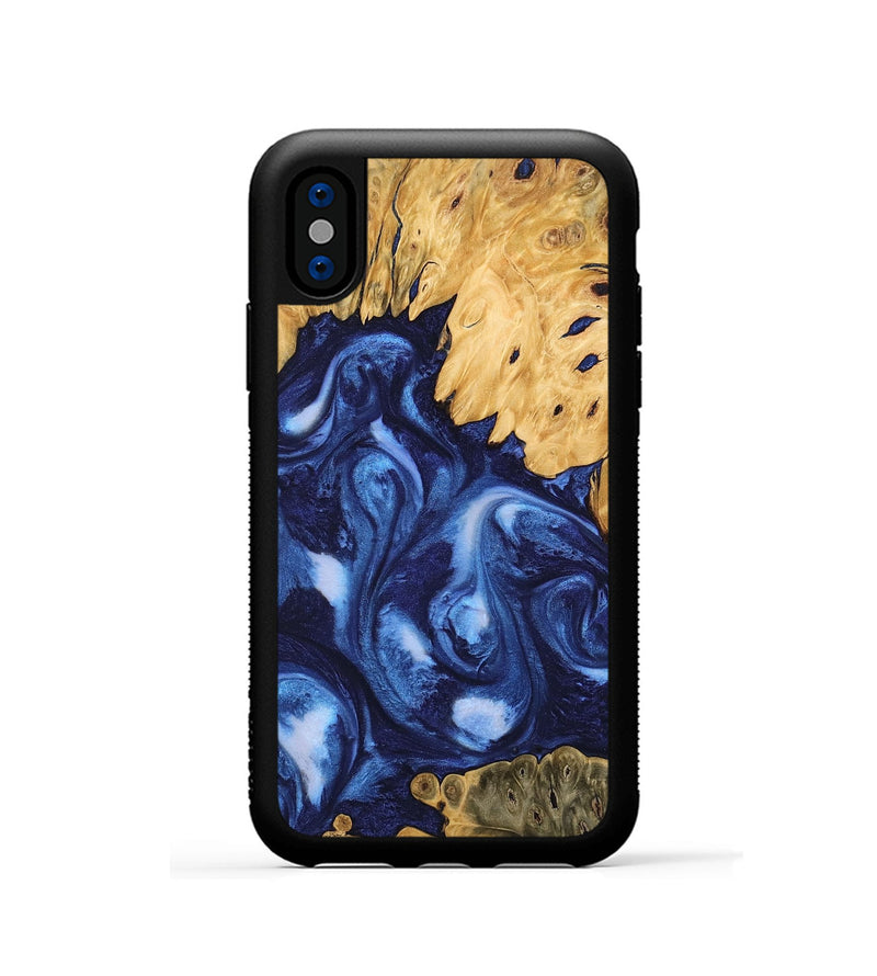 iPhone Xs Wood Phone Case - Deshawn (Blue, 746155)