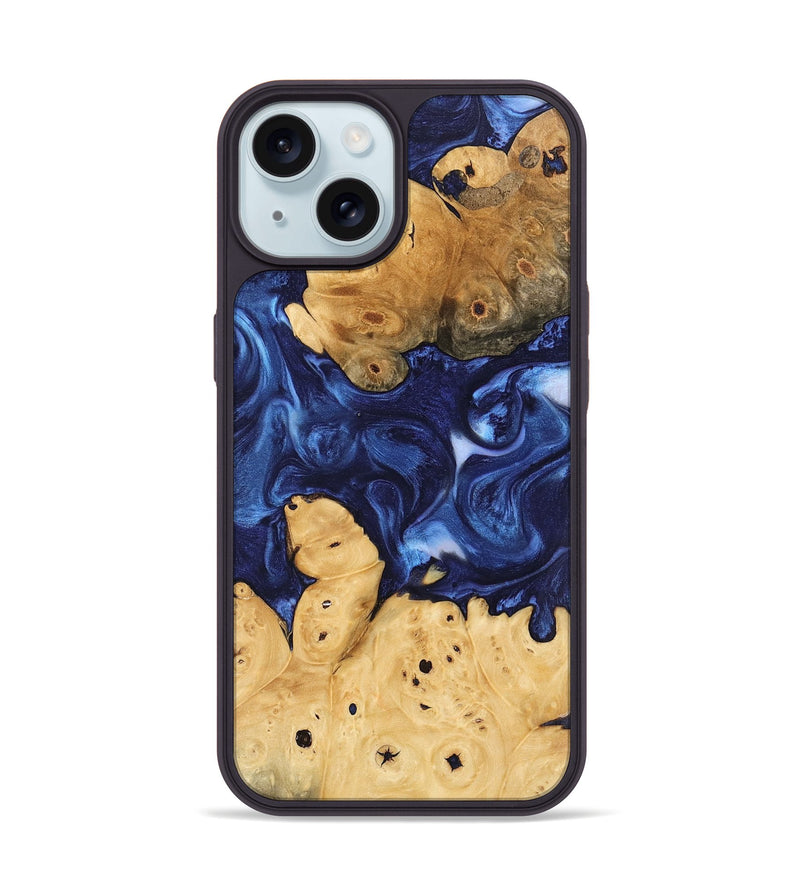 iPhone 15 Wood Phone Case - Sharen (Blue, 746156)