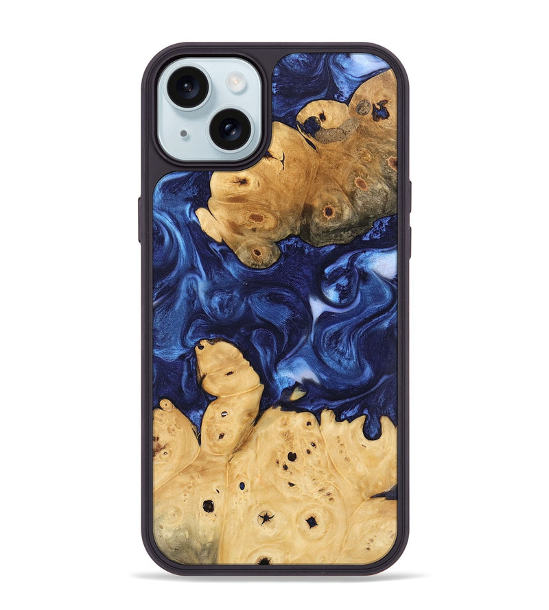 iPhone 15 Plus Wood Phone Case - Sharen (Blue, 746156)