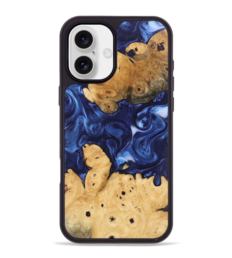 iPhone 16 Plus Wood Phone Case - Sharen (Blue, 746156)