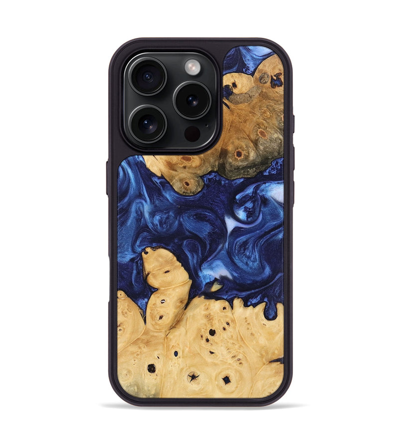 iPhone 16 Pro Wood Phone Case - Sharen (Blue, 746156)