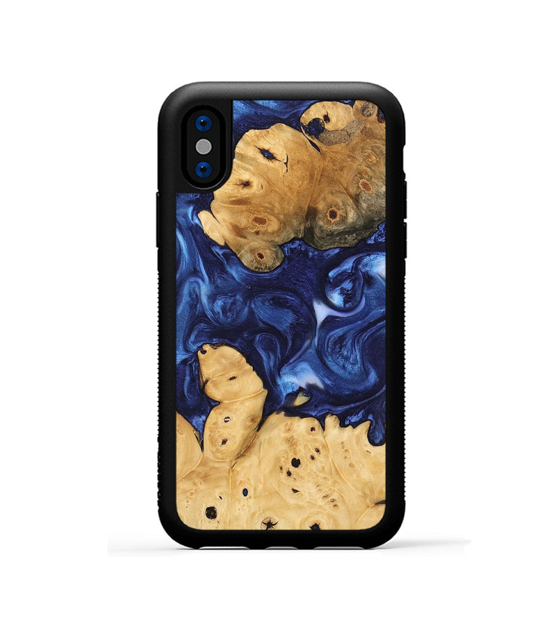 iPhone Xs Wood Phone Case - Sharen (Blue, 746156)