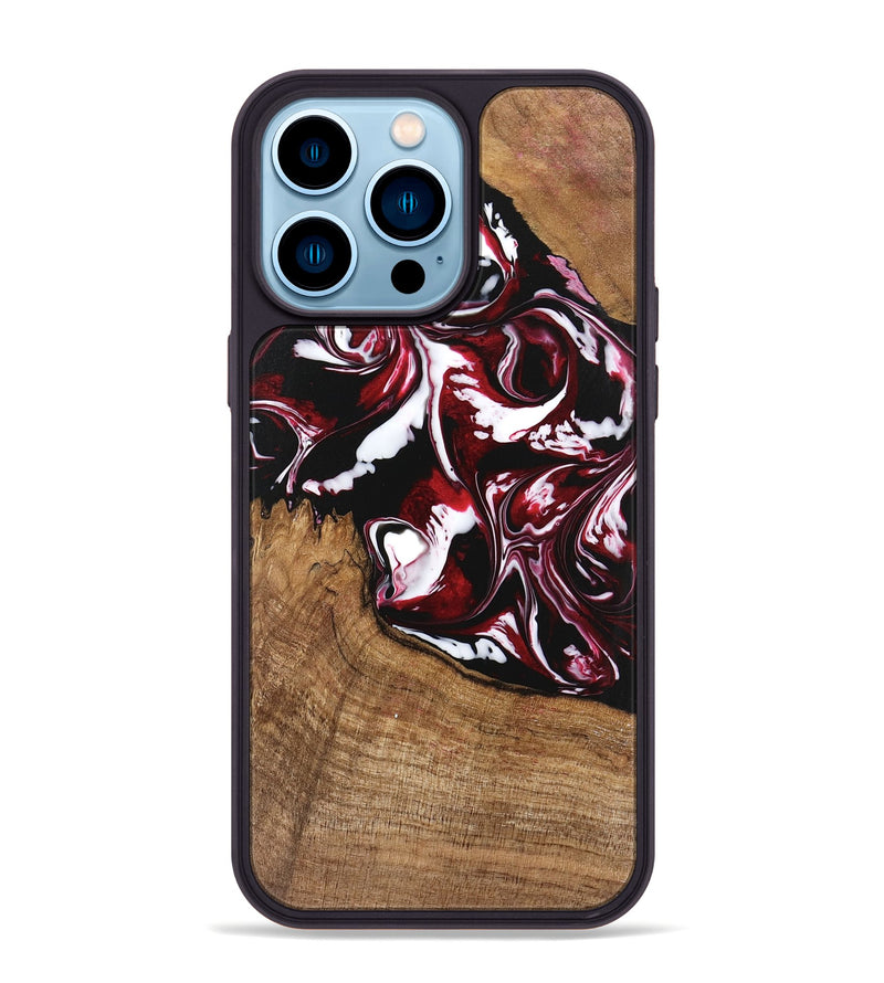 iPhone 14 Pro Max Wood Phone Case - Emerald (Red, 746160)