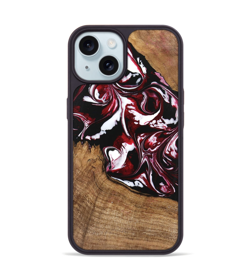 iPhone 15 Wood Phone Case - Emerald (Red, 746160)