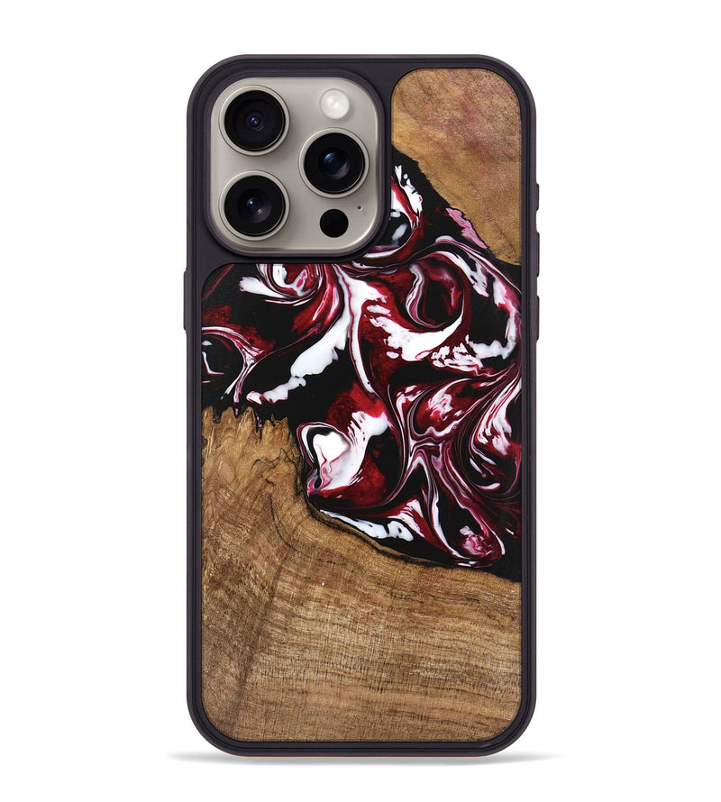 iPhone 15 Pro Max Wood Phone Case - Emerald (Red, 746160)