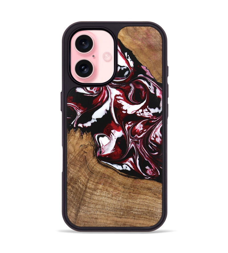 iPhone 16 Wood Phone Case - Emerald (Red, 746160)